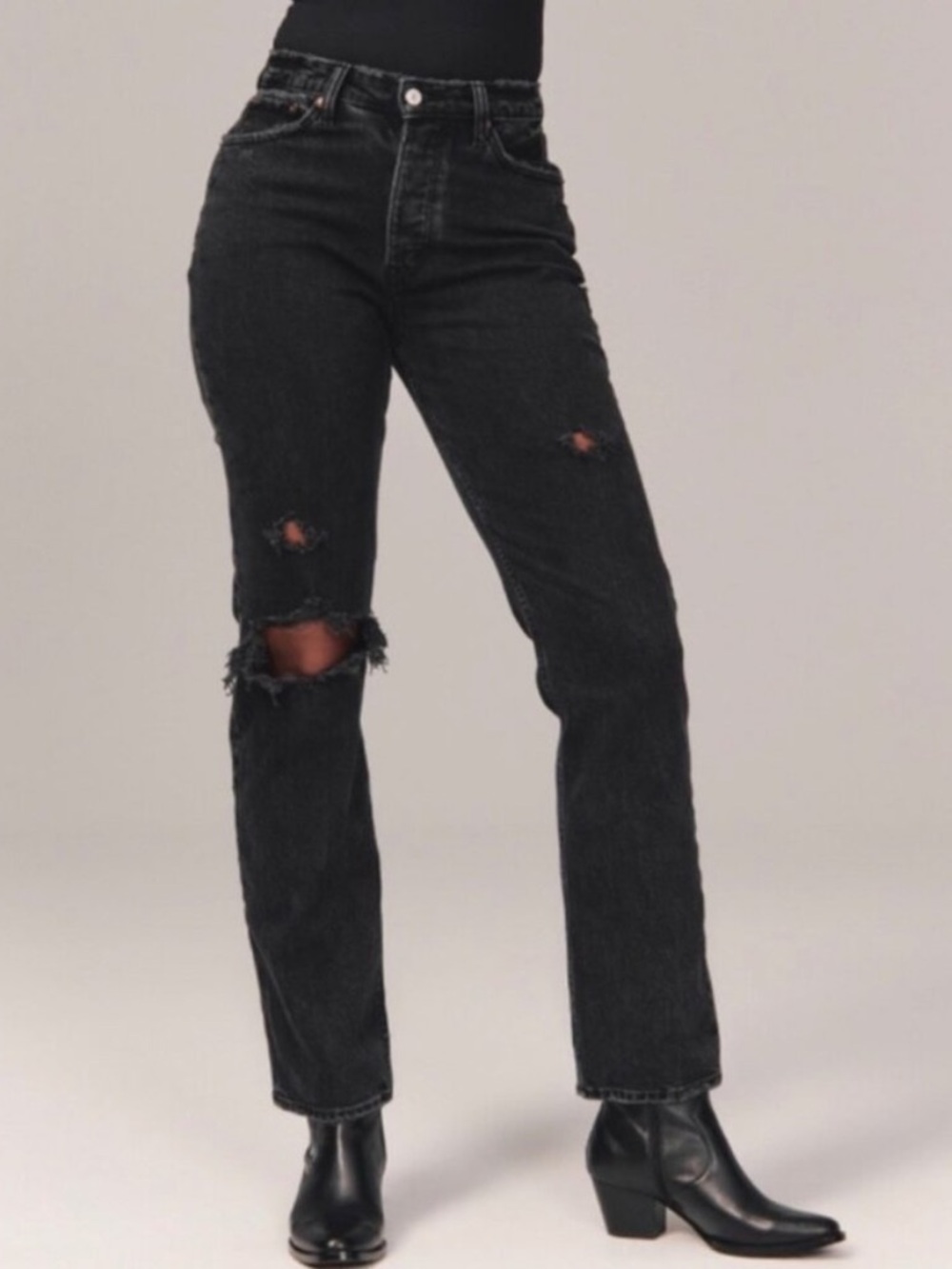 Abercrombie The Dad Jeans Curve Love Women’s Size 29 8 Short Black High Rise